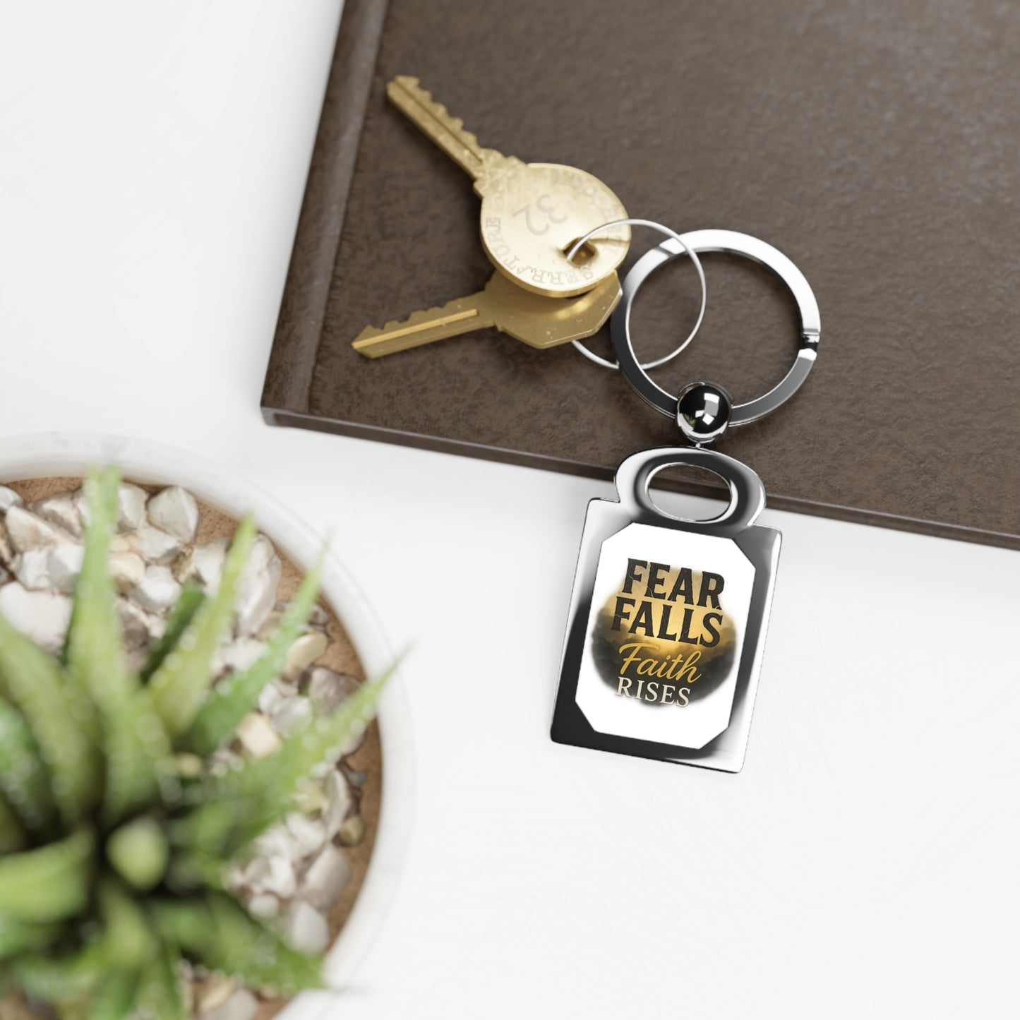 Inspirational Photo Keyring, Custom Keychain Gift for Friends, Faith Keepsake, Personalized Token, Motivational Accessory
