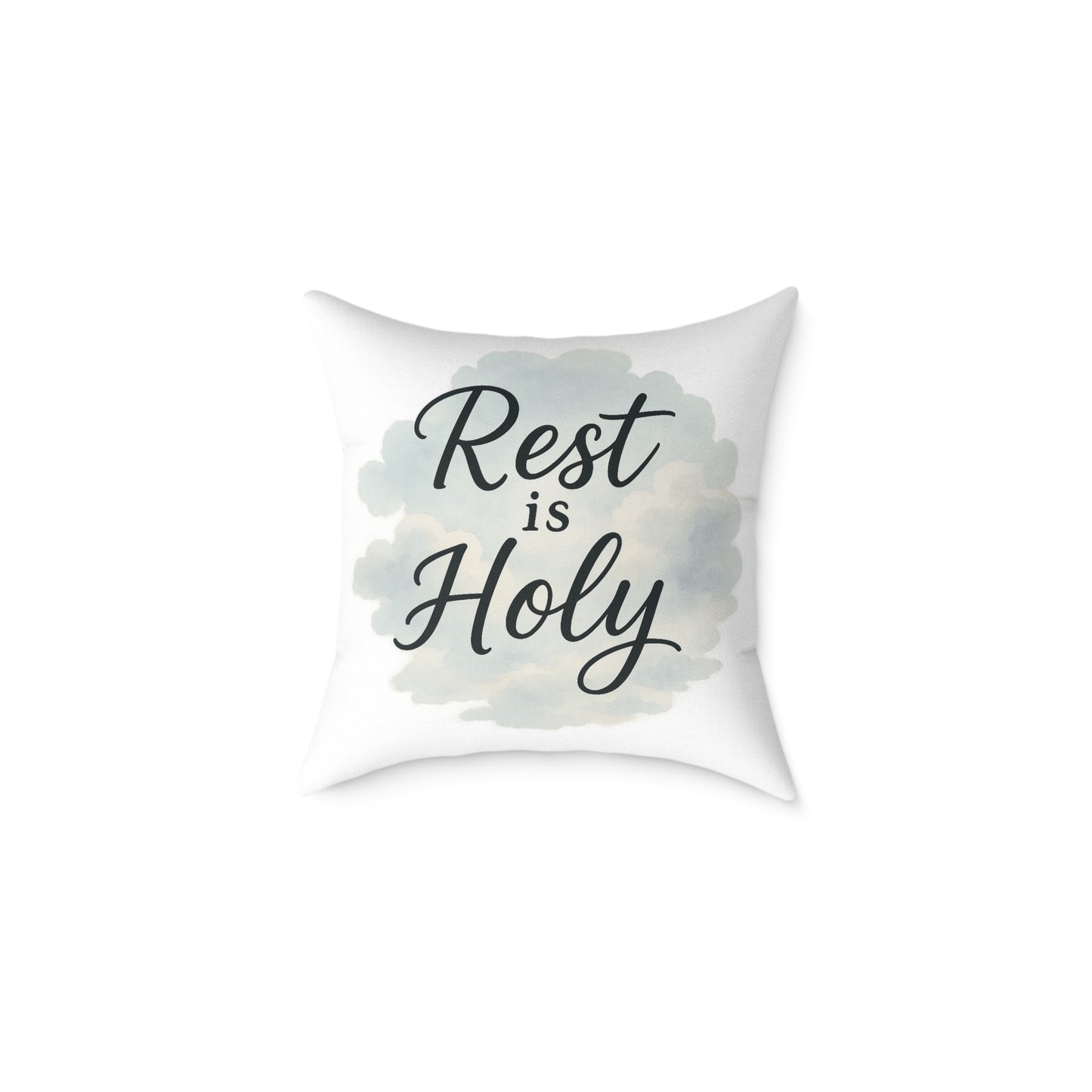Decorative Throw Pillow - 'Rest is Holy' - Cozy Home Accent, Gift for Home Decor Lovers, Relaxation, Meditation, Self-Care