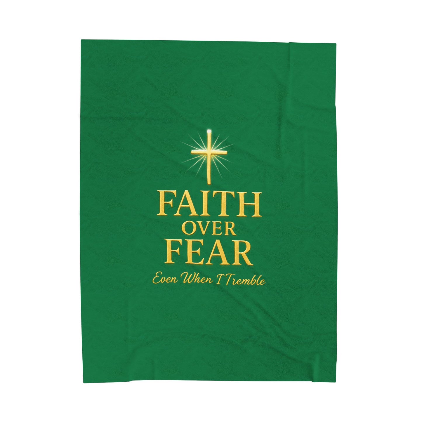 Inspirational Faith Over Fear Plush Blanket, Cozy Throw for Comfort, Home Decor, Gifts for Celebrations, Religious Decor, Soft Blanket