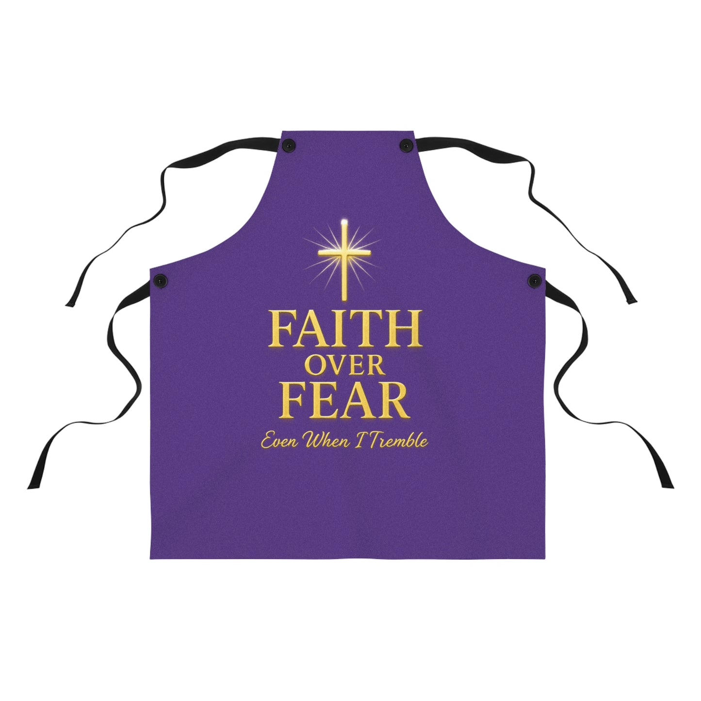 Faith Over Fear Apron, Inspirational Kitchen Gear, Religious Cooking Gift, Purple Kitchen Helper, Perfect for Holidays, Baking Connection