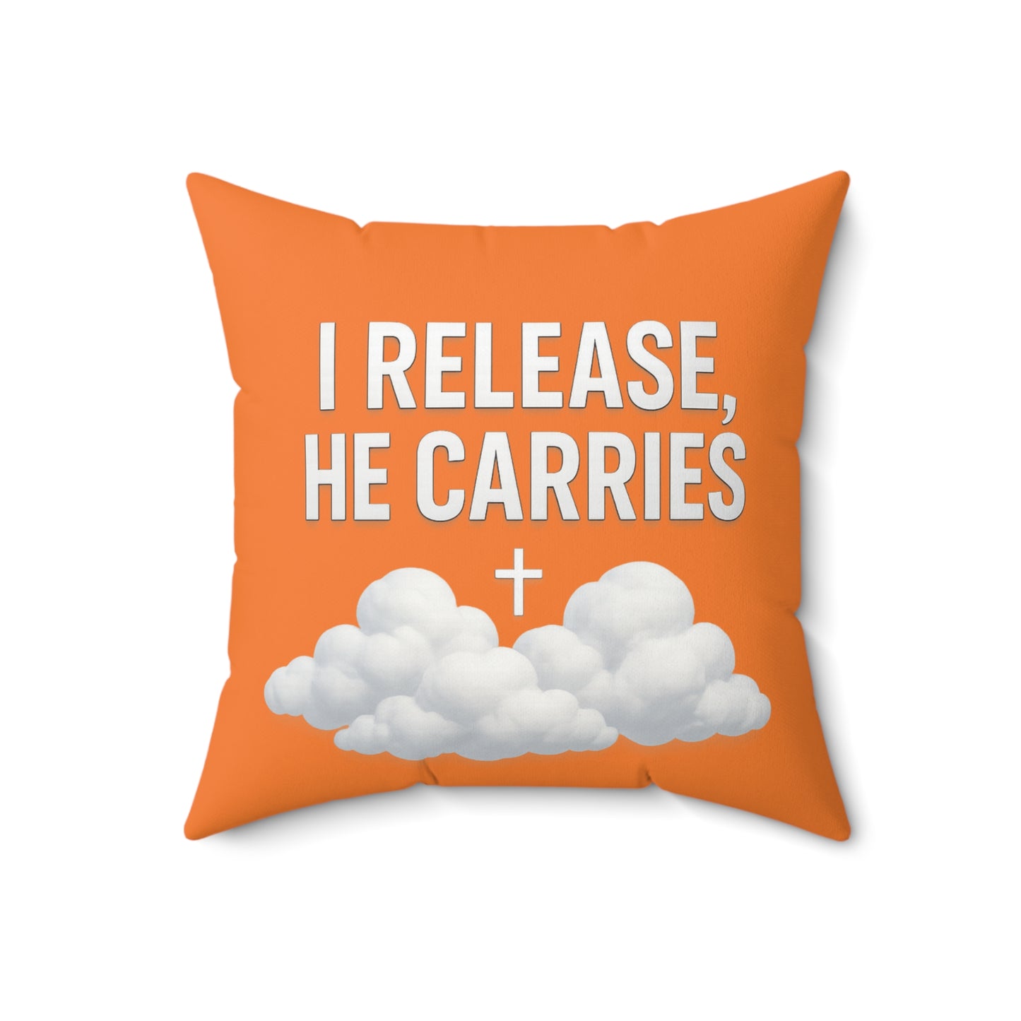 Inspirational Quote Pillow | I Release, He Carries Decor, Faith-Based Cushion, Spiritual Home Accent, Gift for Friends