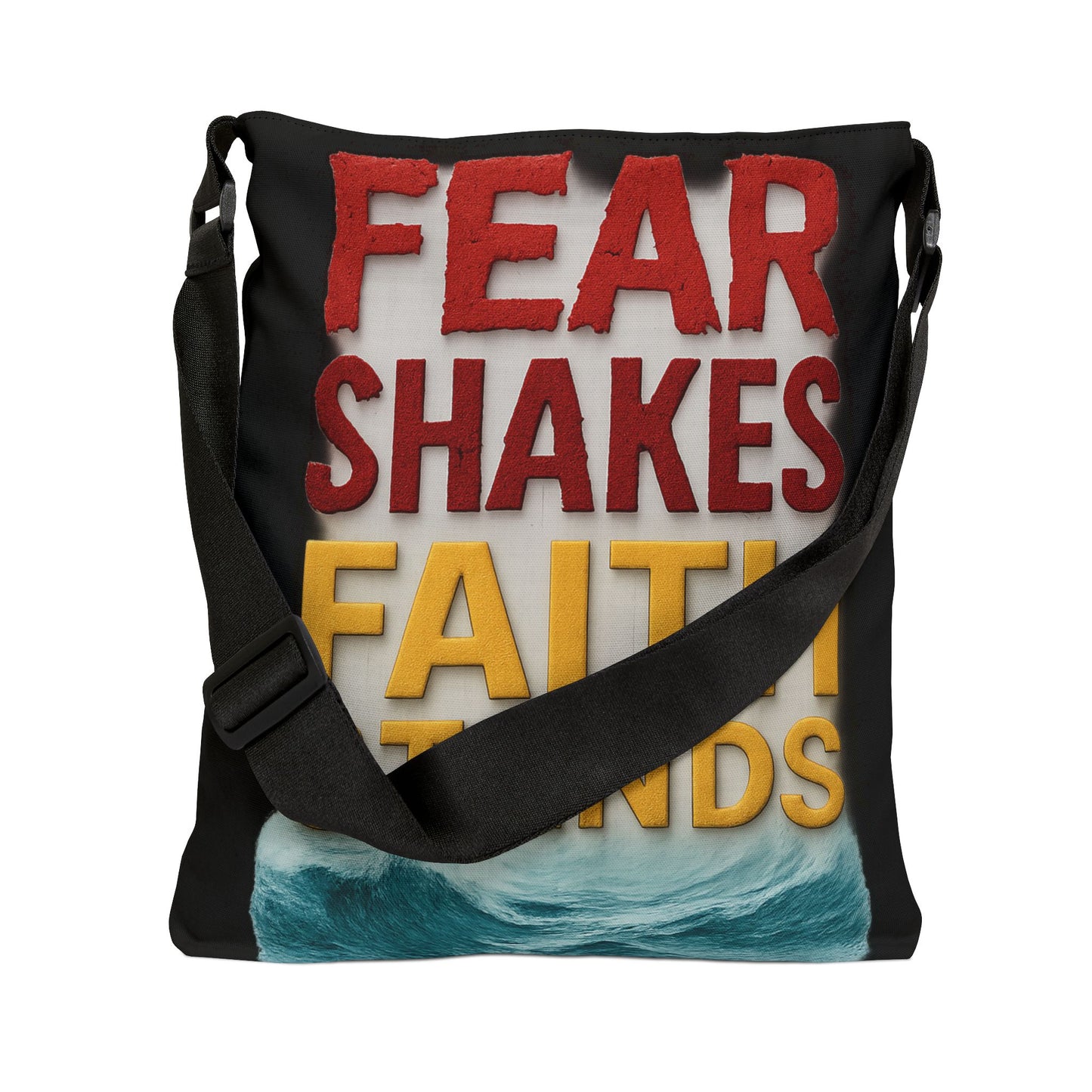 Inspirational Adjustable Tote Bag, Motivational Tote, Faith Stands Bag, Everyday Use, Gift for Her, Beach Bag