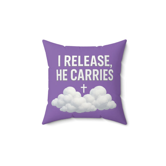 Inspirational Square Pillow, Home Decor, Christian Gift, Motivational Cushion, Office Throw Pillow, Relaxation Decor