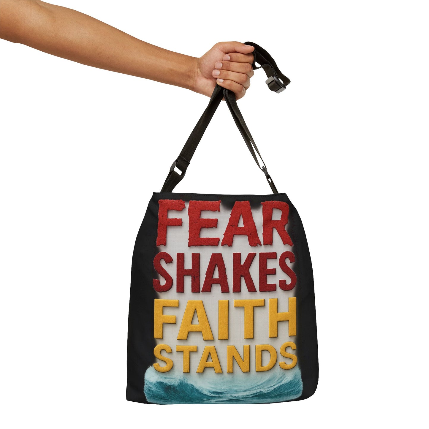 Inspirational Adjustable Tote Bag, Motivational Tote, Faith Stands Bag, Everyday Use, Gift for Her, Beach Bag