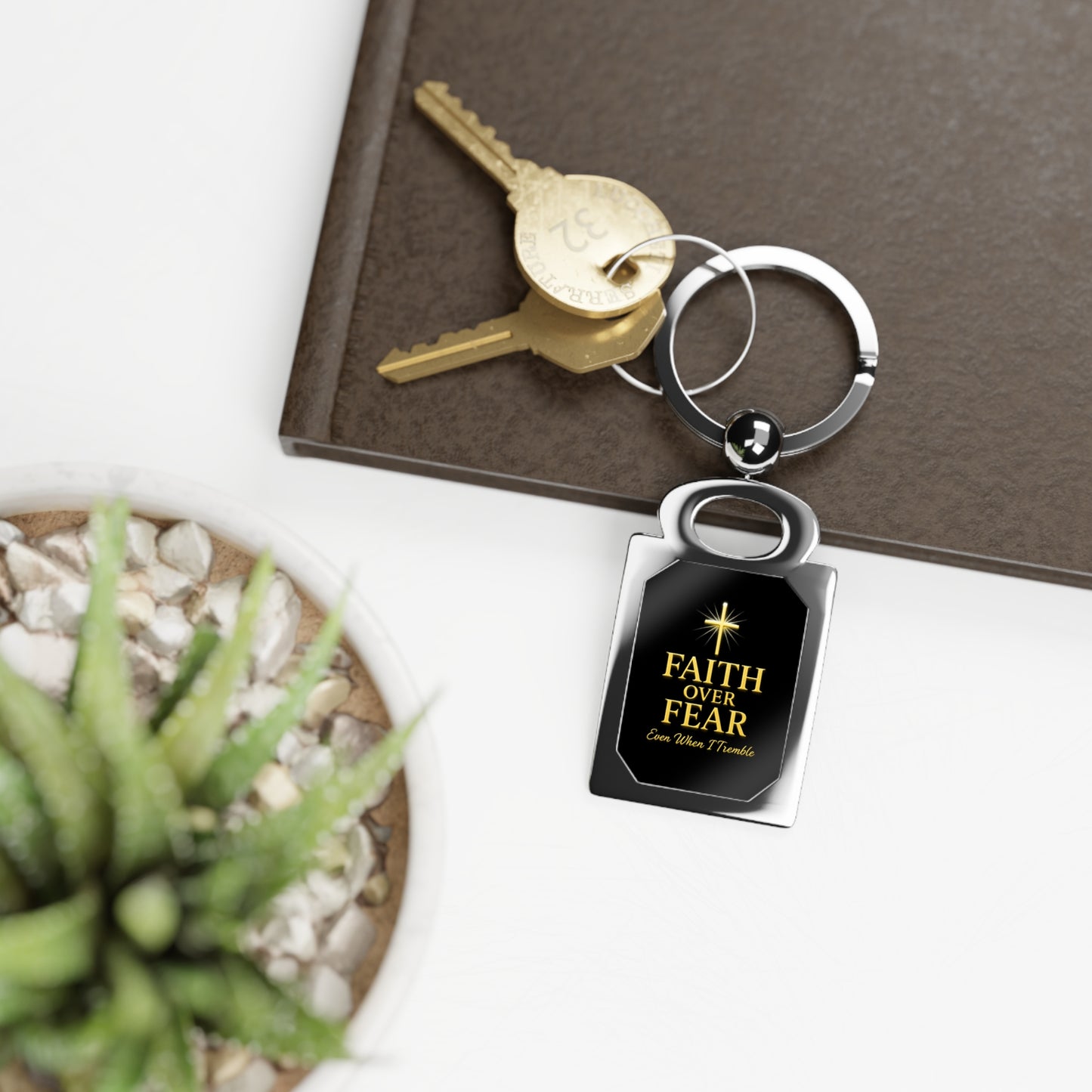 Faith Over Fear Keyring, Inspirational Keychain, Motivational Gift, Keepsake, Personalized Accessory