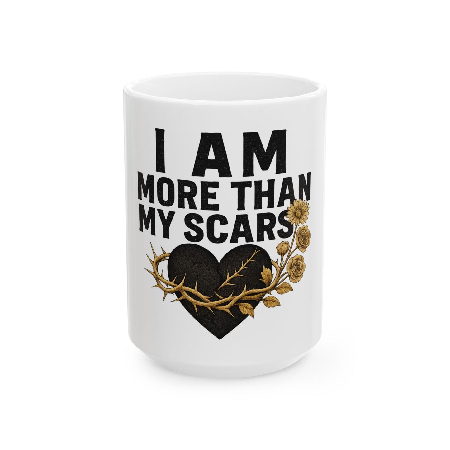 Empowering Ceramic Mug - More Than My Scars | Inspirational Gifts, Self-Love, Motivational Mug, Home & Office Decor