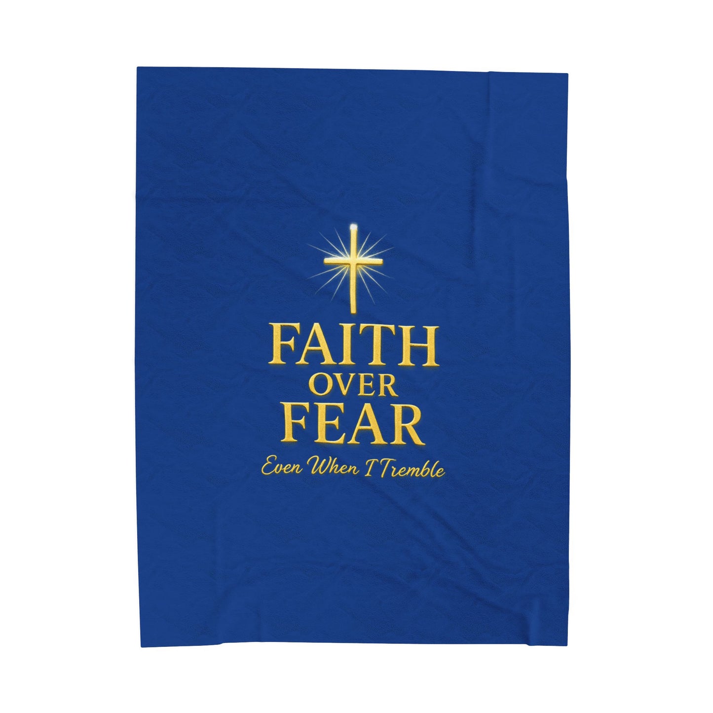 Faith Over Fear Velveteen Plush Blanket, Cozy Home Decor, Inspirational Throw, Religious Gift, Comfort Gift, Blankets for Living Room