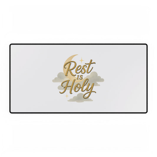 Rest is Holy Desk Mat, Inspirational Workspace Decor, Motivational Office Accessory, Perfect for Home Office, Gift for Students, [...]