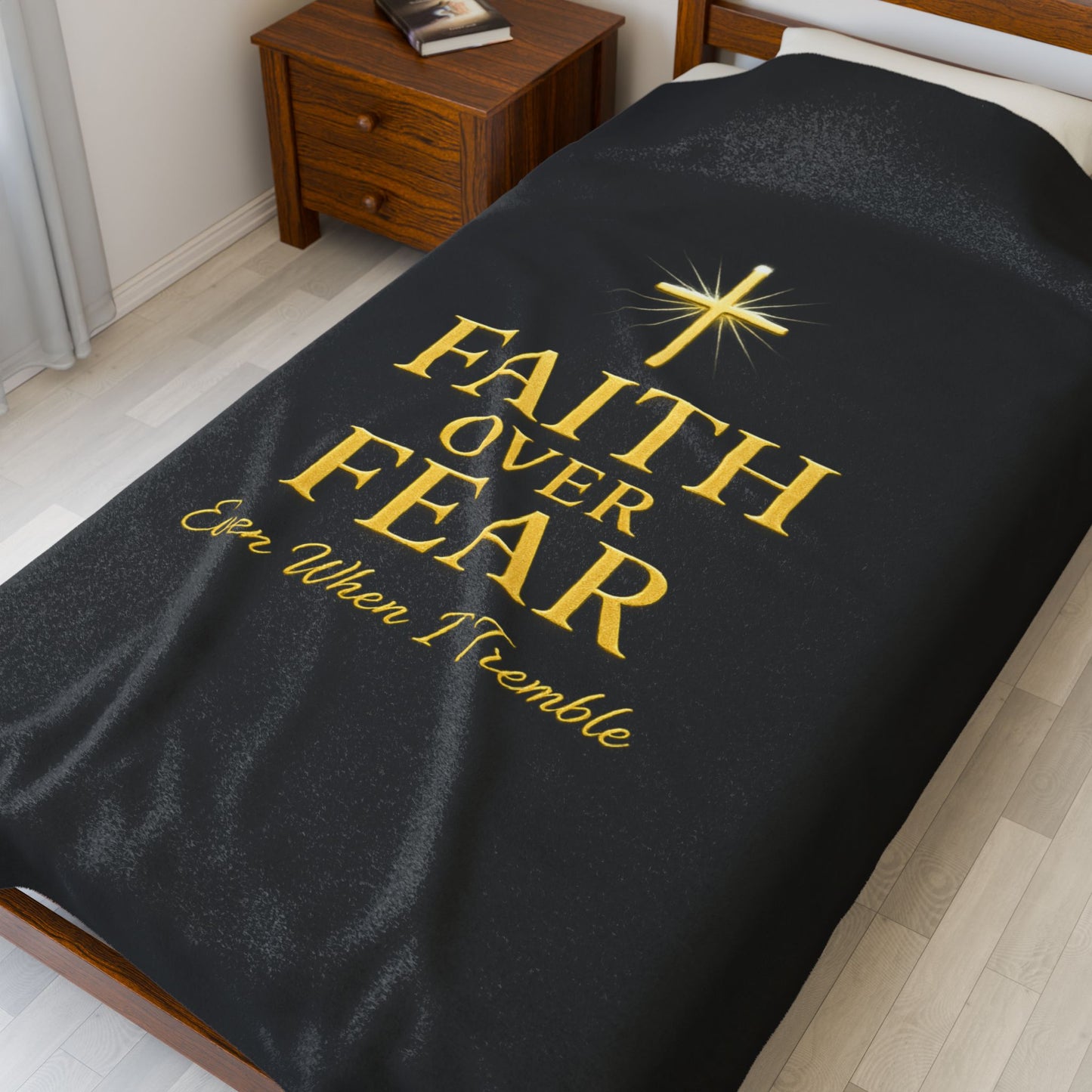 Faith Over Fear Plush Blanket - Cozy Throw for Comfort, Inspirational Home Decor, Encouraging Gift for Friends and Family, Faith-Based [...]