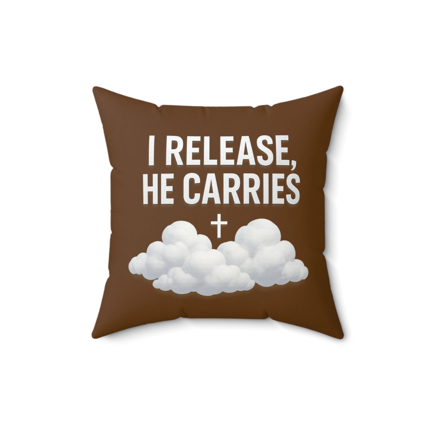 Spun Polyester Square Pillow with Inspirational Quote, Faith-Based Home Decor, Gift for Friends, Spiritual Living Room Accent