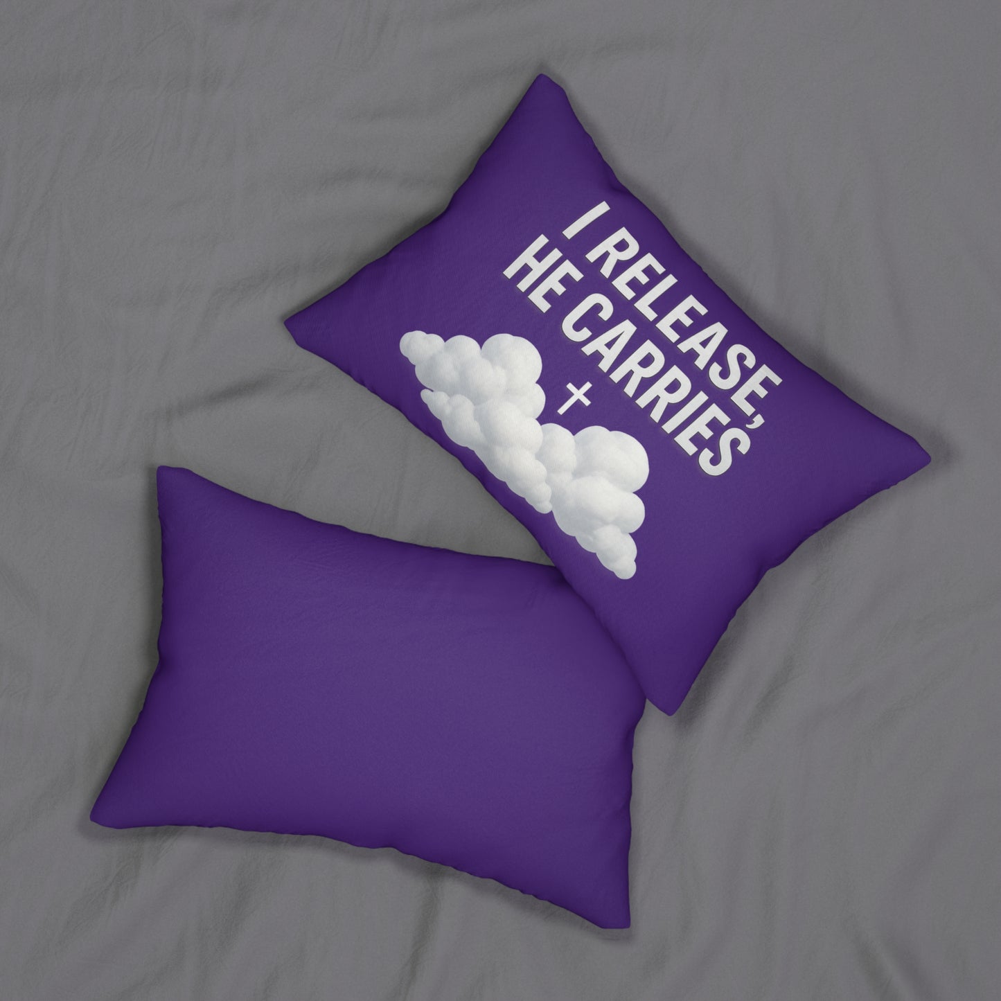 Inspirational Lumbar Pillow - "I Release, He Carries" | Spiritual Home Decor, Gift for Faith, Religious Motivational Cushion, Cozy [...]