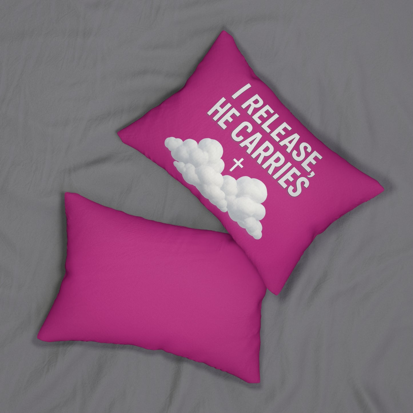 Faith-Inspired Lumbar Pillow - I Release, He Carries, Comfortable Home Decor, Pillows for Relaxation, Cozy Gift for Friends, Spiritual [...]