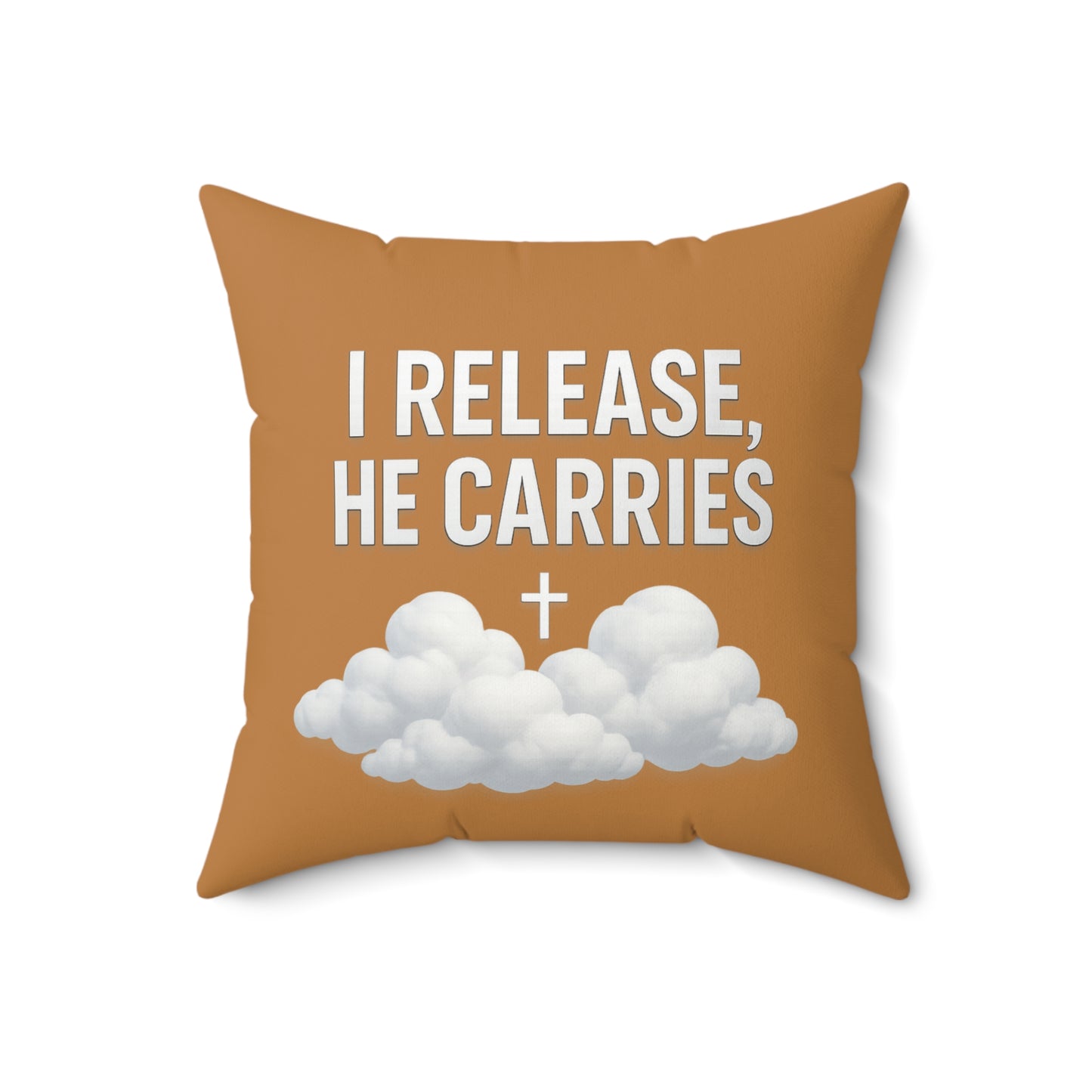 Faith-Inspired Decorative Pillow, I Release He Carries Home Accent, Religious Gift, Cozy Throw Pillow, Spiritual Decor