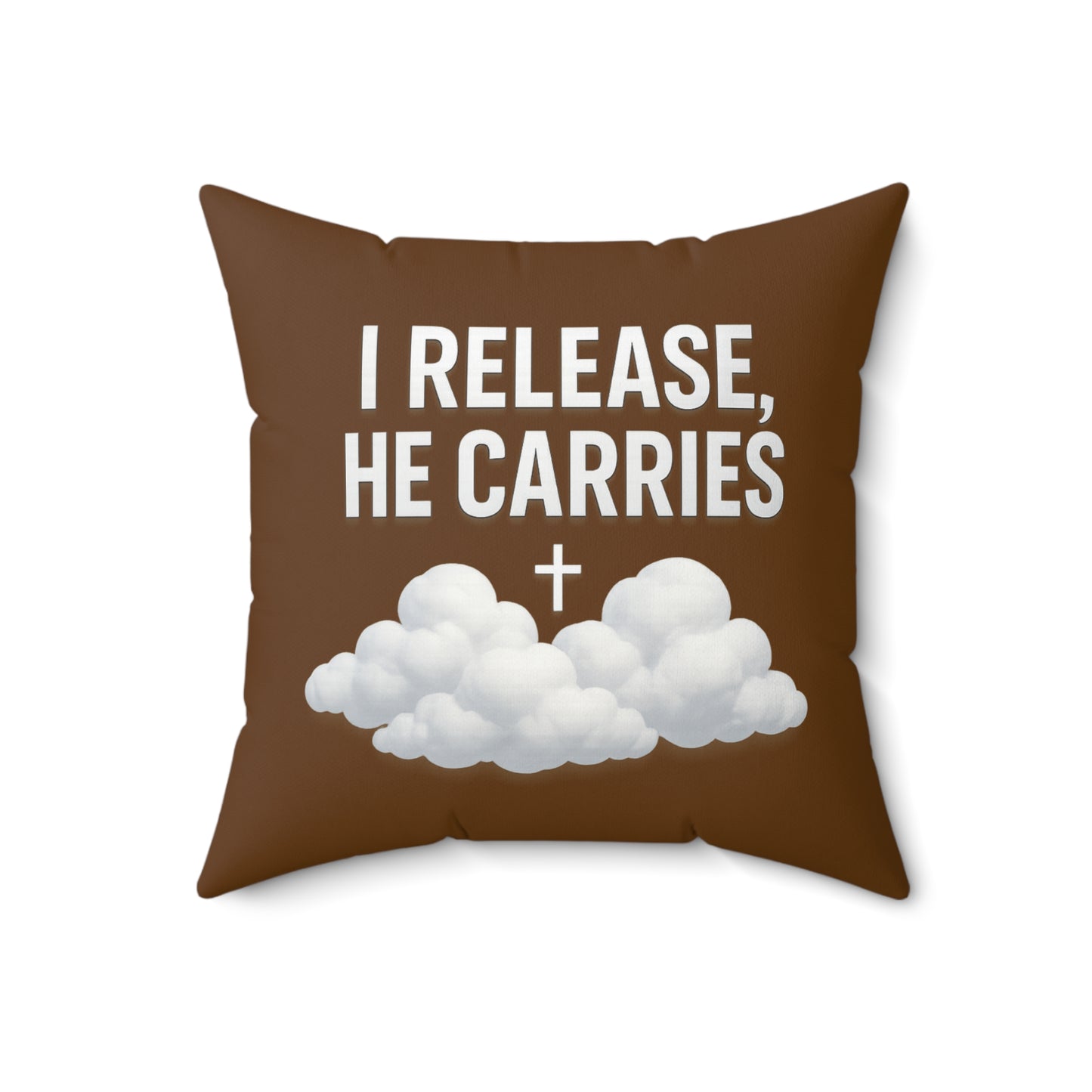 Spun Polyester Square Pillow with Inspirational Quote, Faith-Based Home Decor, Gift for Friends, Spiritual Living Room Accent