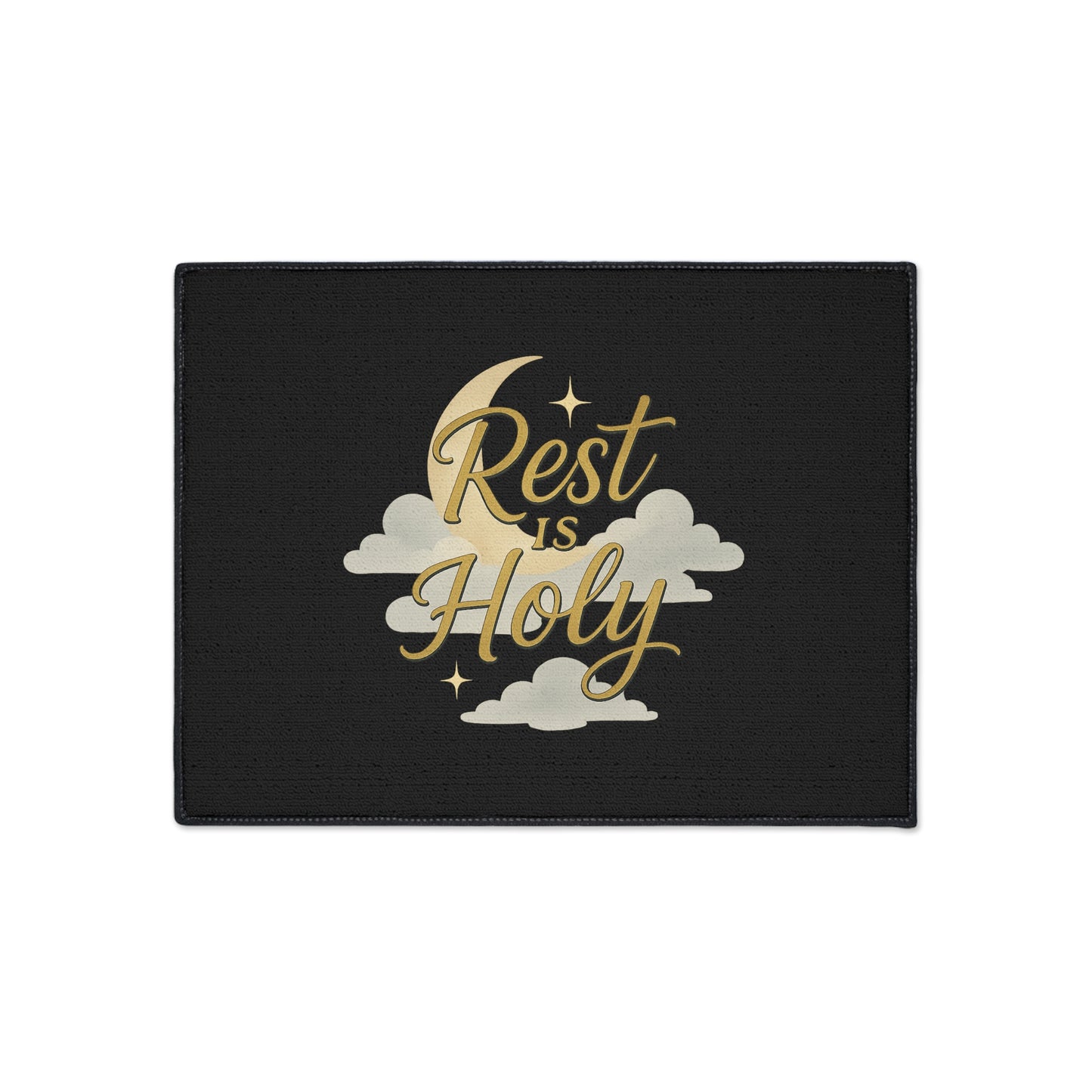 Rest is Holy Heavy Duty Floor Mat - Inspirational Entrance Rug, Home Decor, Relaxation Gift, Meditation Mat, Spiritual Floor Decor
