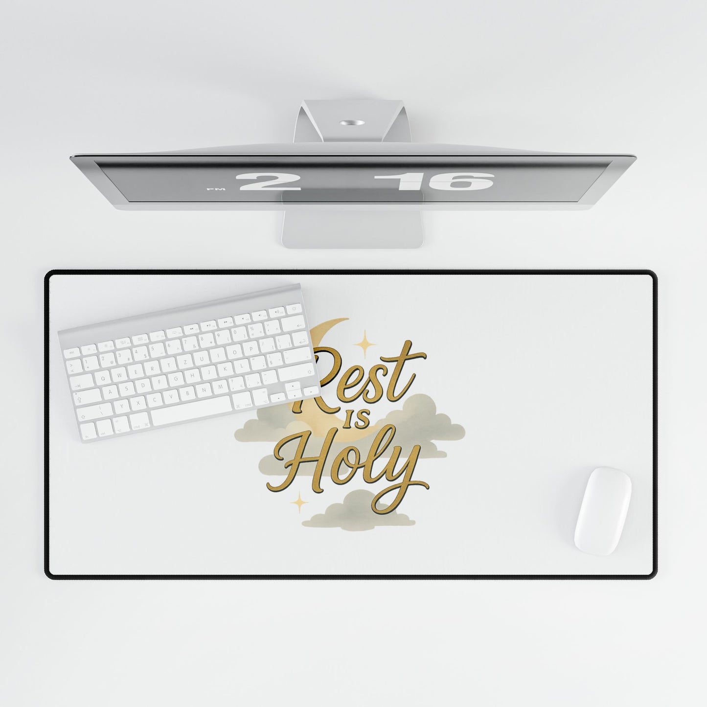 Rest is Holy Desk Mat, Inspirational Workspace Decor, Motivational Office Accessory, Perfect for Home Office, Gift for Students, [...]