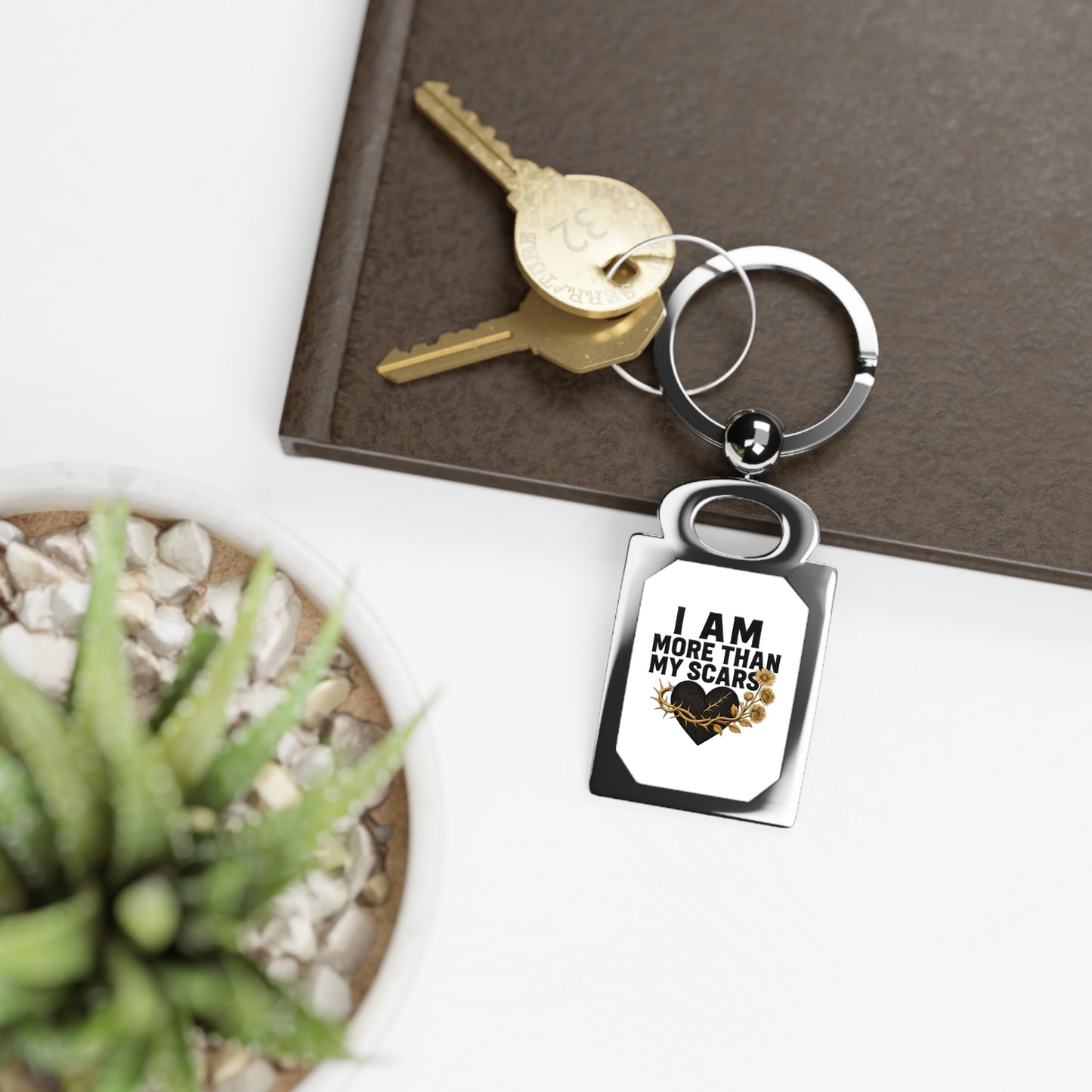 Rectangle Photo Keyring - I Am More Than My Scars, Inspirational Gift for Resilience, Personal Keychain, Remembrance Keyring, [...]