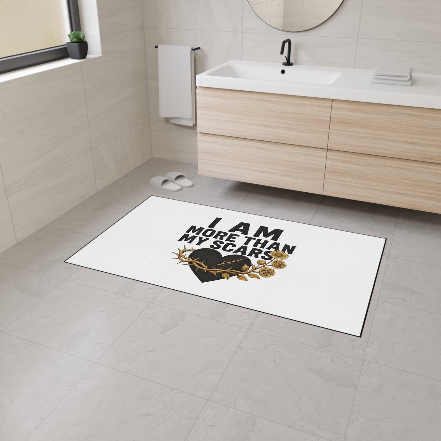 Heavy Duty Floor Mat with Inspirational Quote - 'I Am More Than My Scars' - Motivational Home Decor, Entryway Rug, Indoor Mat, [...]