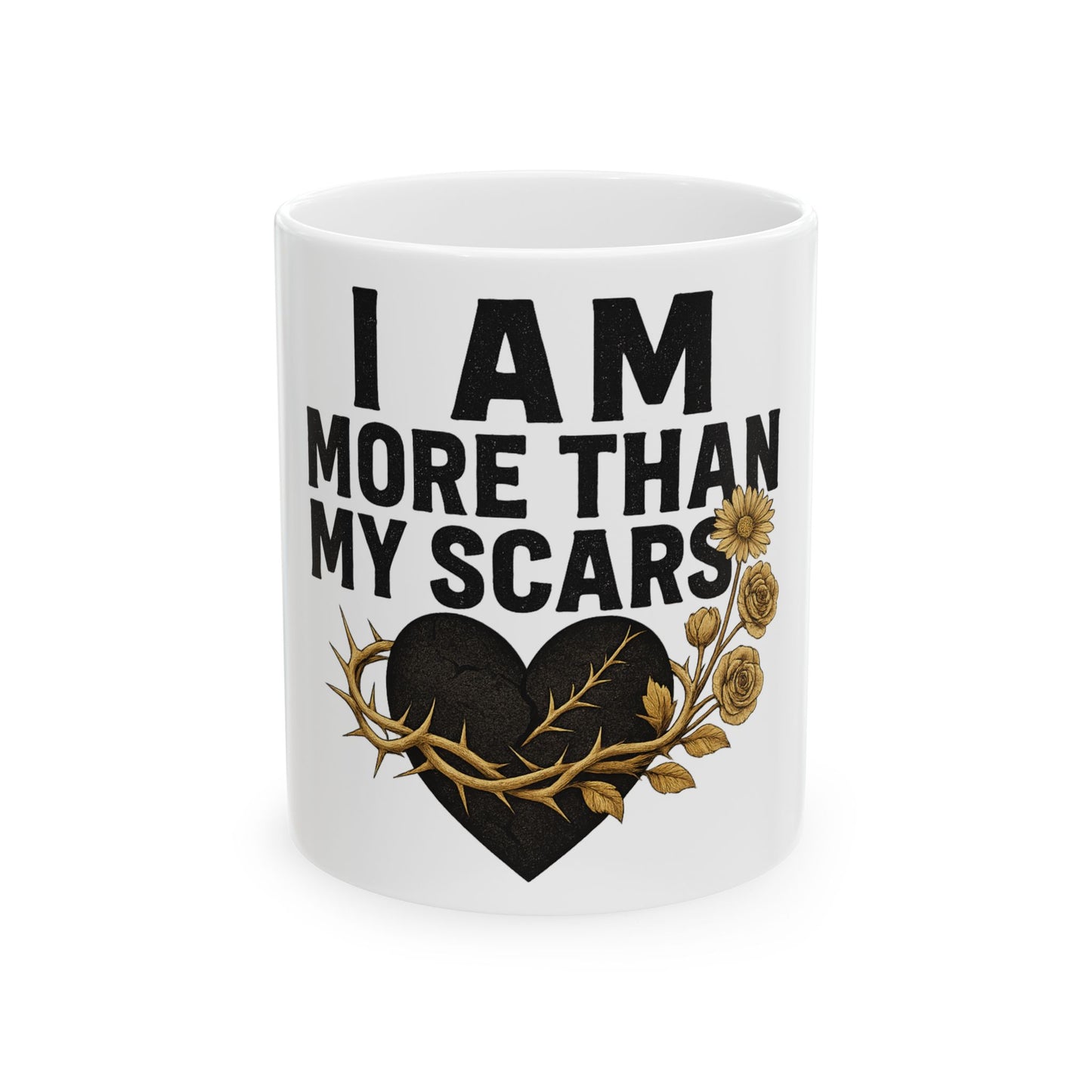 Empowering Ceramic Mug - More Than My Scars | Inspirational Gifts, Self-Love, Motivational Mug, Home & Office Decor