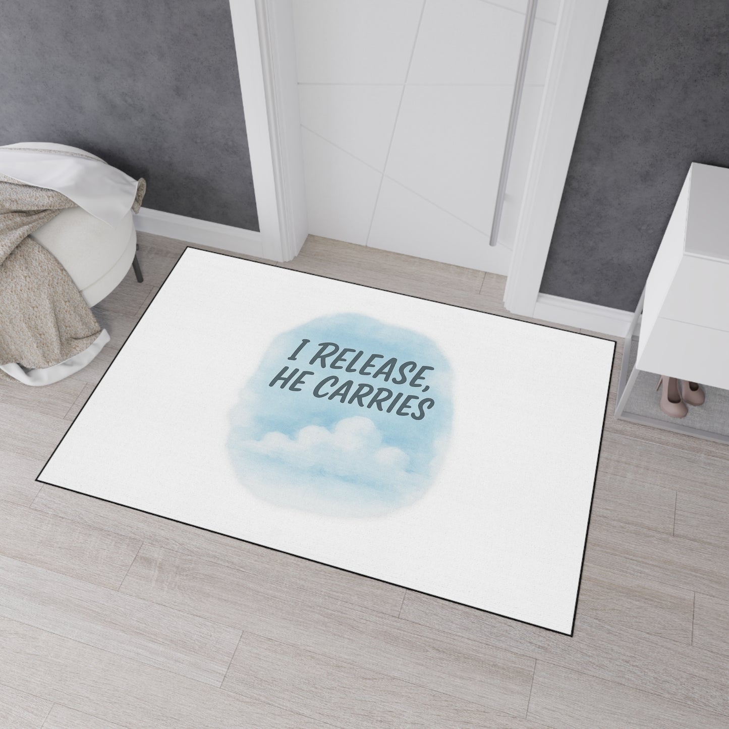 Inspirational Heavy Duty Floor Mat - 'I Release, He Carries' - Non-Slip Welcome Mat, Home Decor, Motivational Gift, Entryway Rug, [...]