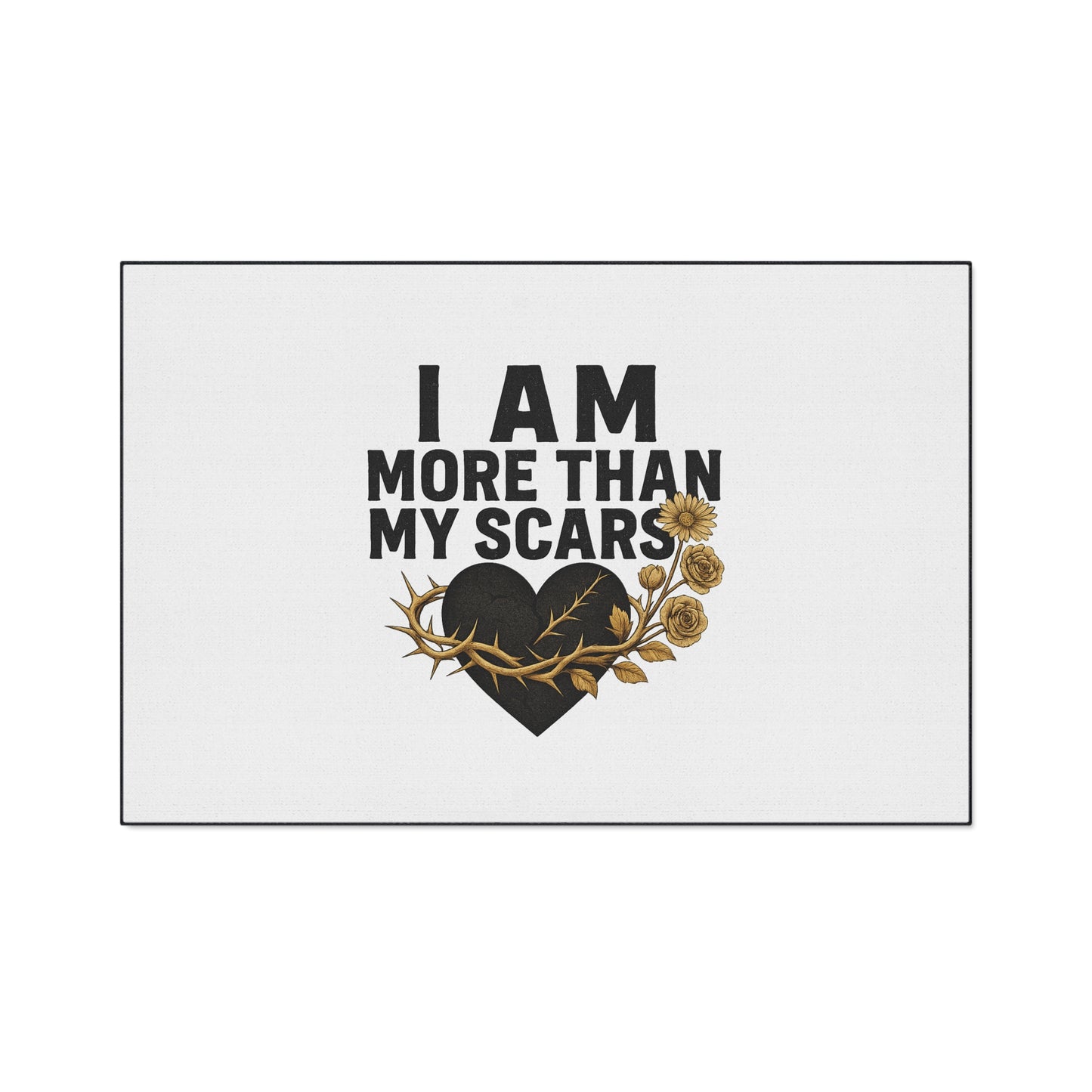 Heavy Duty Floor Mat with Inspirational Quote - 'I Am More Than My Scars' - Motivational Home Decor, Entryway Rug, Indoor Mat, [...]