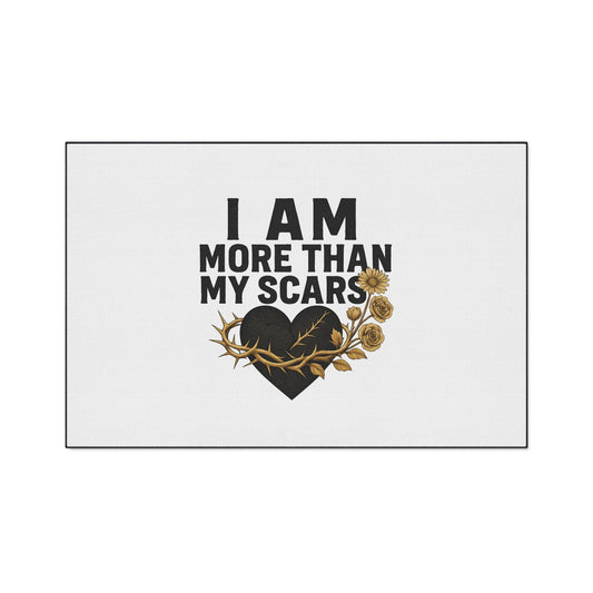 Heavy Duty Floor Mat with Inspirational Quote - 'I Am More Than My Scars' - Motivational Home Decor, Entryway Rug, Indoor Mat, [...]