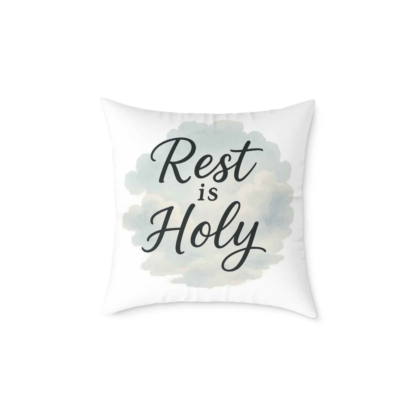 Decorative Throw Pillow - 'Rest is Holy' - Cozy Home Accent, Gift for Home Decor Lovers, Relaxation, Meditation, Self-Care
