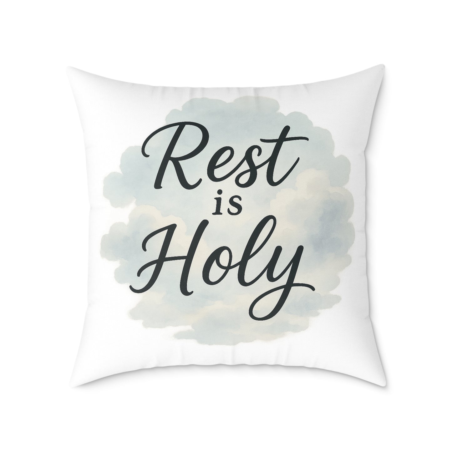 Decorative Throw Pillow - 'Rest is Holy' - Cozy Home Accent, Gift for Home Decor Lovers, Relaxation, Meditation, Self-Care