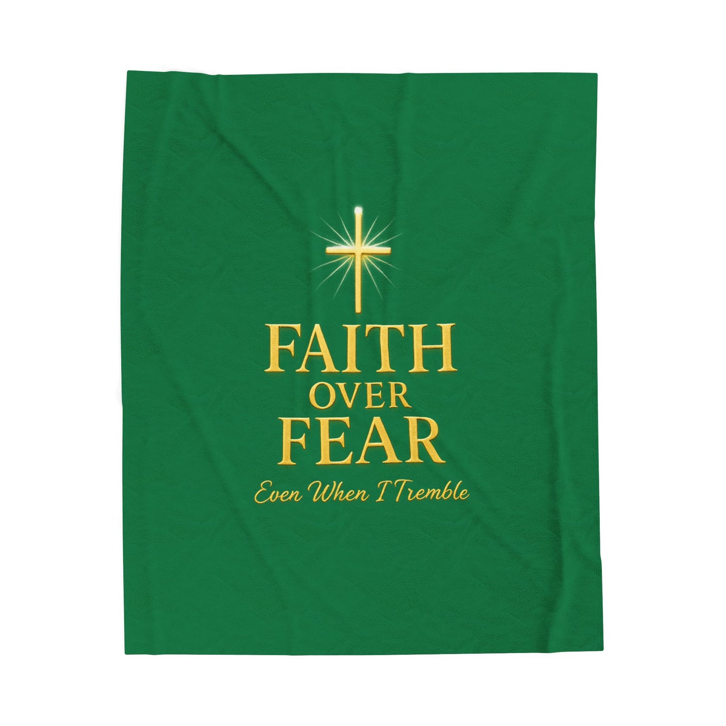 Inspirational Faith Over Fear Plush Blanket, Cozy Throw for Comfort, Home Decor, Gifts for Celebrations, Religious Decor, Soft Blanket