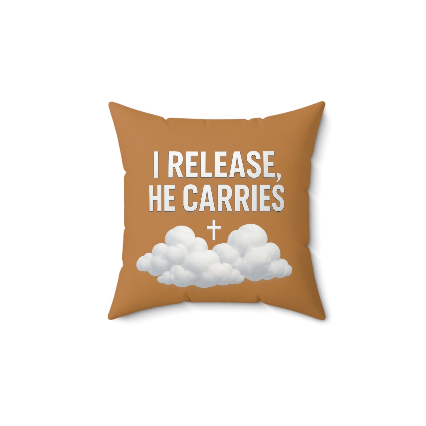 Faith-Inspired Decorative Pillow, I Release He Carries Home Accent, Religious Gift, Cozy Throw Pillow, Spiritual Decor