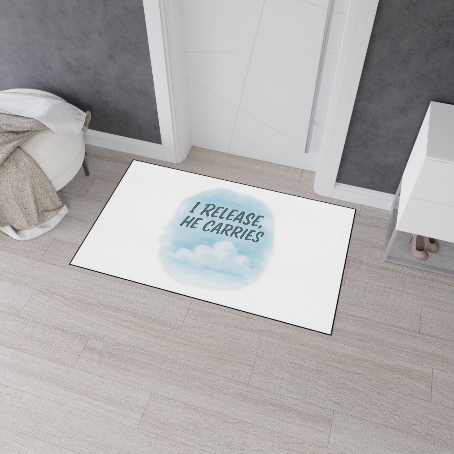 Inspirational Heavy Duty Floor Mat - 'I Release, He Carries' - Non-Slip Welcome Mat, Home Decor, Motivational Gift, Entryway Rug, [...]