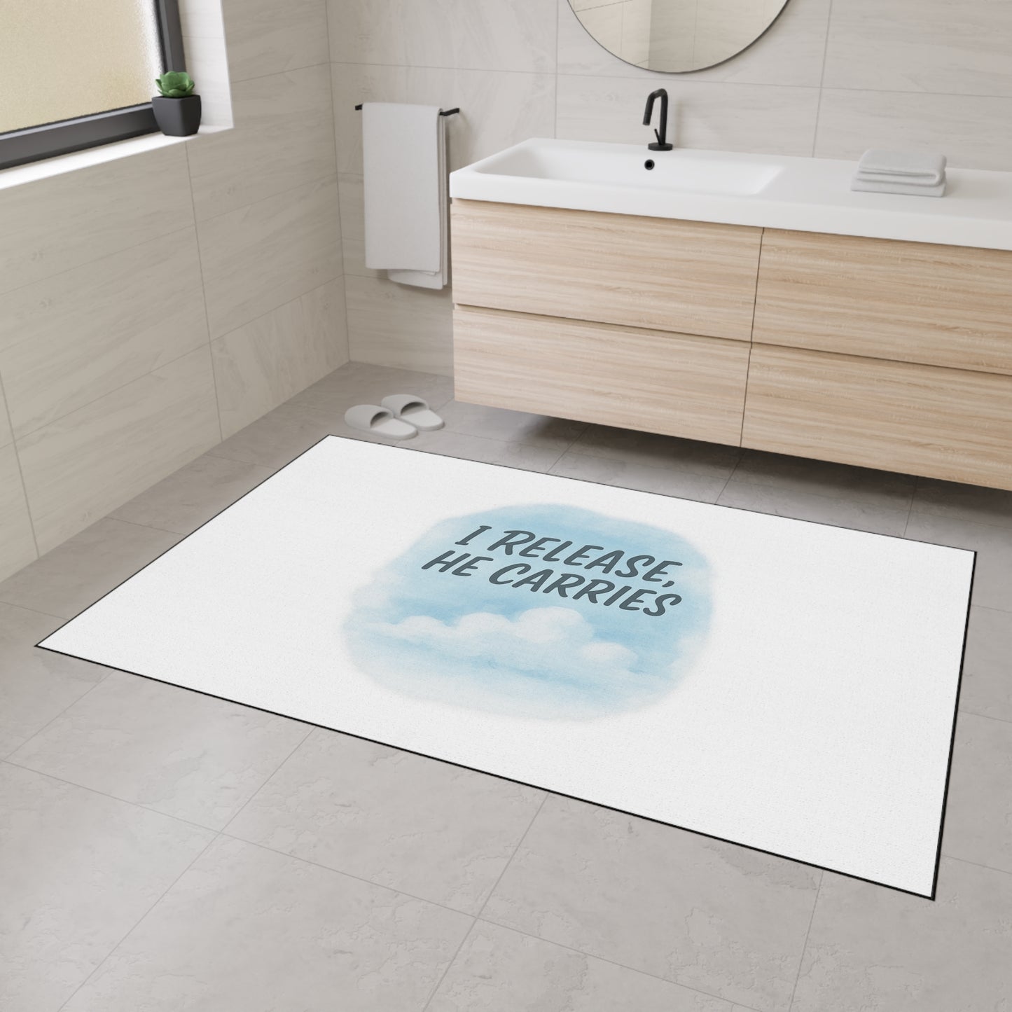 Inspirational Heavy Duty Floor Mat - 'I Release, He Carries' - Non-Slip Welcome Mat, Home Decor, Motivational Gift, Entryway Rug, [...]