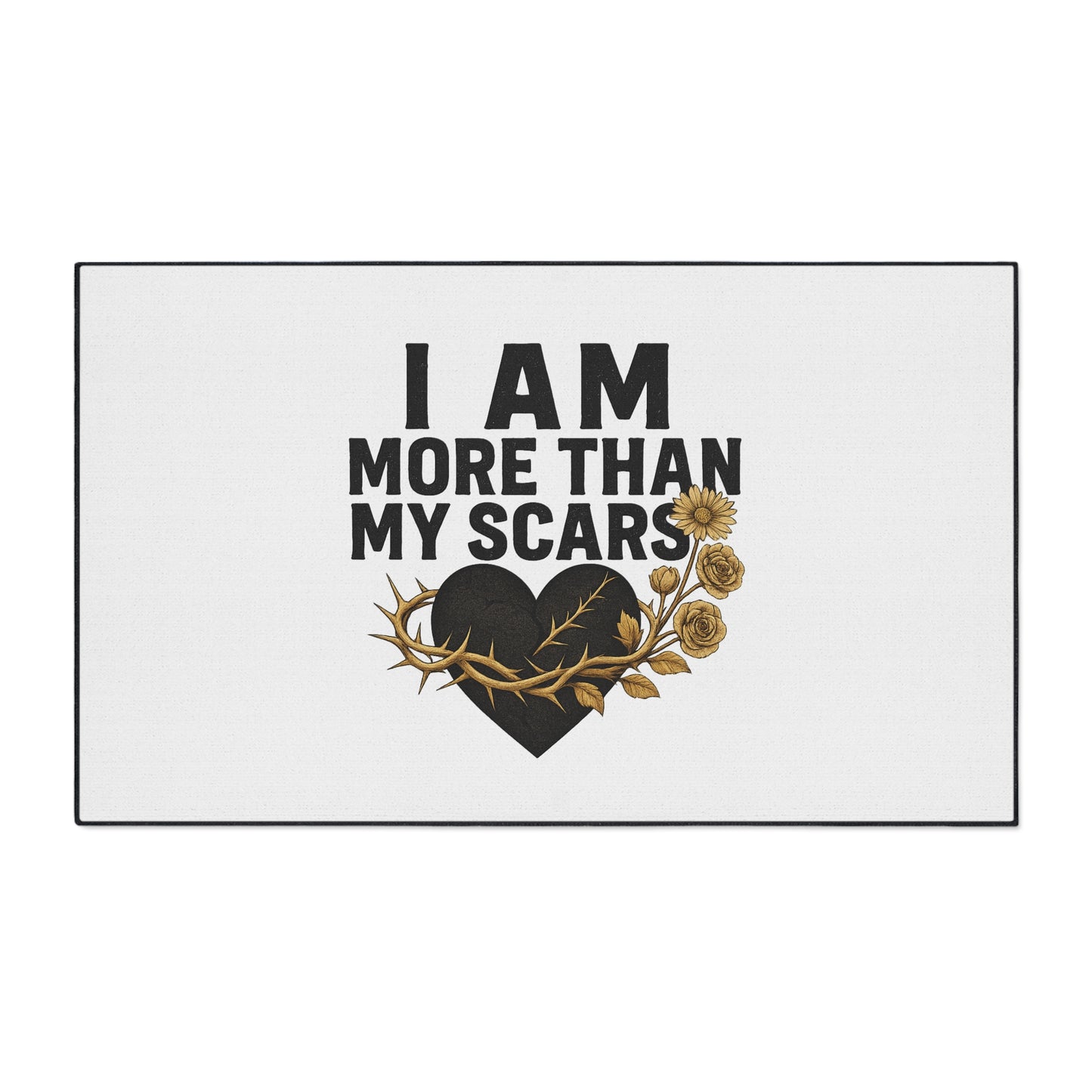 Heavy Duty Floor Mat with Inspirational Quote - 'I Am More Than My Scars' - Motivational Home Decor, Entryway Rug, Indoor Mat, [...]