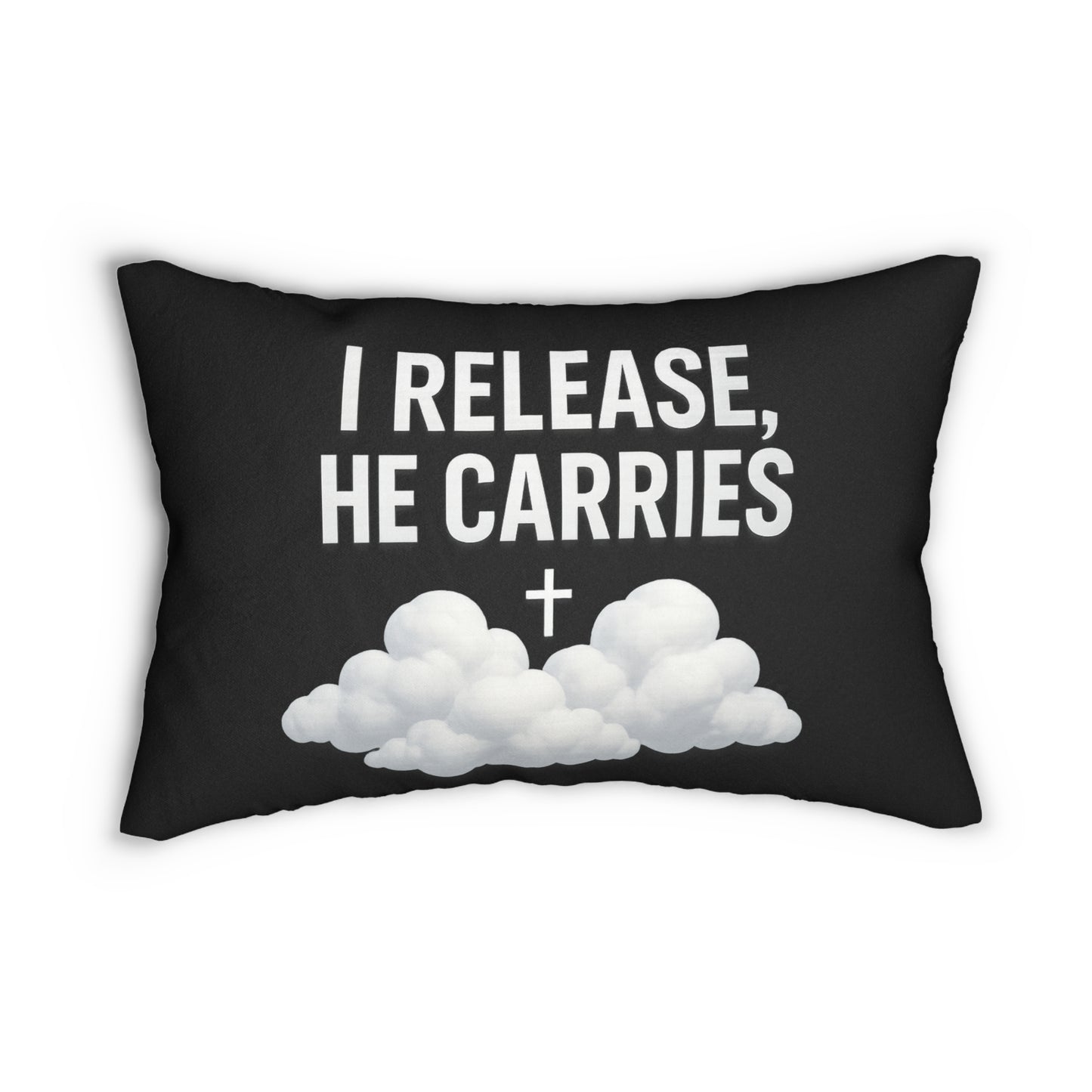 Spun Polyester Lumbar Pillow - "I Release, He Carries" Christian Home Decor, Inspirational Gift, Relaxation Pillow, Cozy Living Room [...]