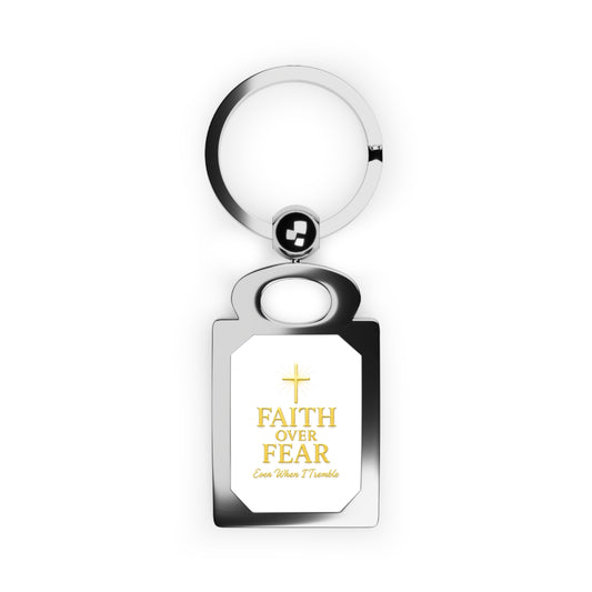 Faith Over Fear Keyring, Inspirational Keychain, Motivational Gift, Christian Keepsake, Graduation Keyring, Daily Reminder