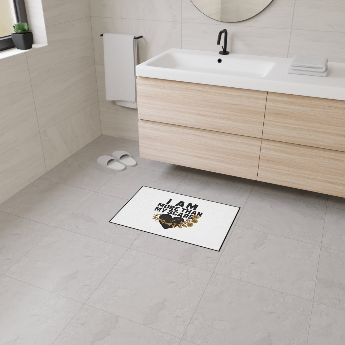 Heavy Duty Floor Mat with Inspirational Quote - 'I Am More Than My Scars' - Motivational Home Decor, Entryway Rug, Indoor Mat, [...]