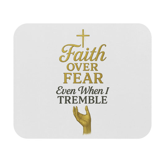 Faith Over Fear Mouse Pad - Inspirational Desk Accessory for Home Office, Motivational Gift, Christian Decor, Unique Study Supplies
