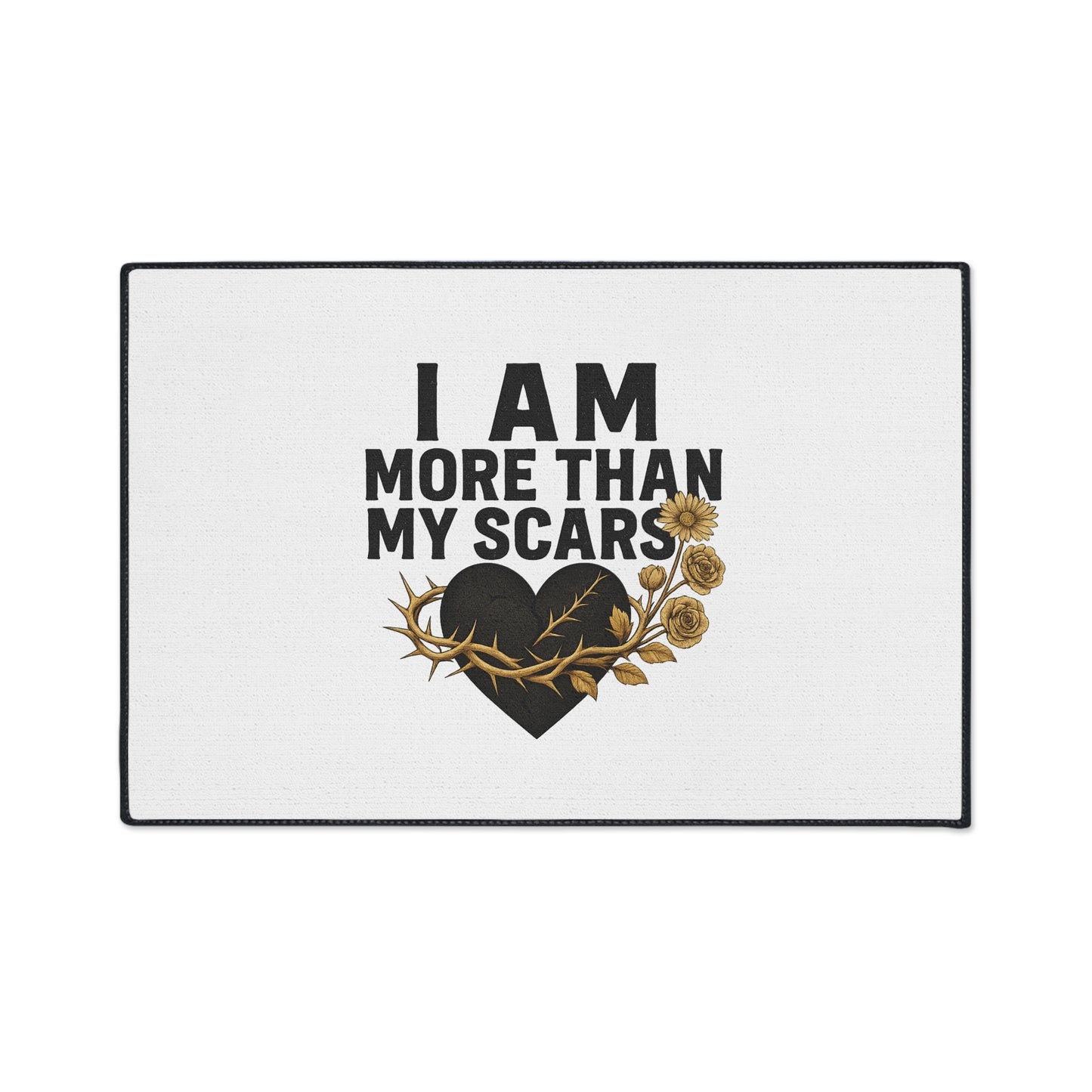 Heavy Duty Floor Mat with Inspirational Quote - 'I Am More Than My Scars' - Motivational Home Decor, Entryway Rug, Indoor Mat, [...]