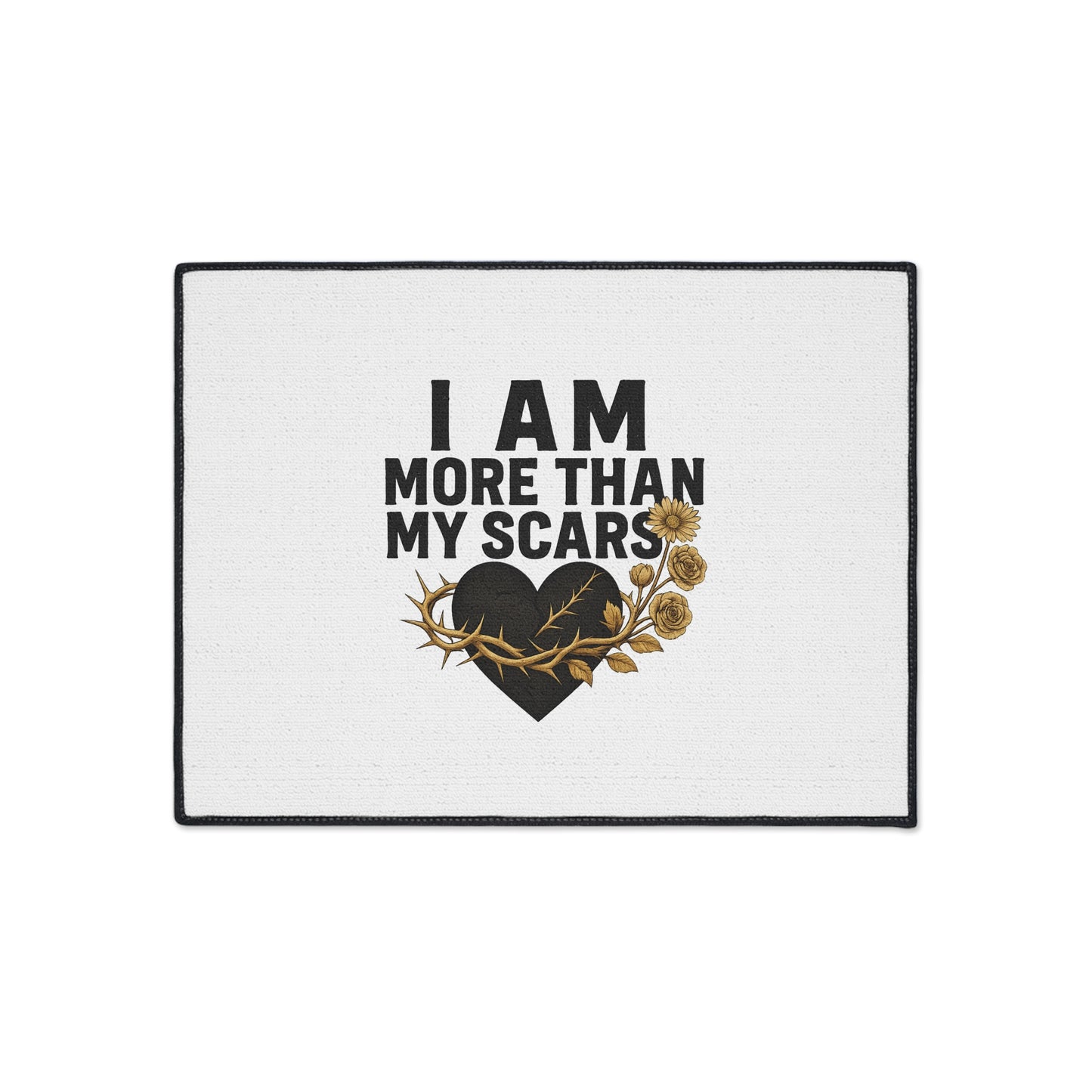 Heavy Duty Floor Mat with Inspirational Quote - 'I Am More Than My Scars' - Motivational Home Decor, Entryway Rug, Indoor Mat, [...]