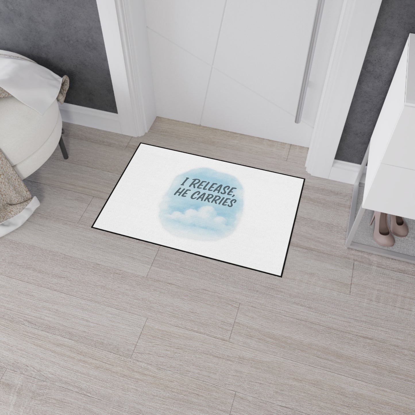 Inspirational Heavy Duty Floor Mat - 'I Release, He Carries' - Non-Slip Welcome Mat, Home Decor, Motivational Gift, Entryway Rug, [...]