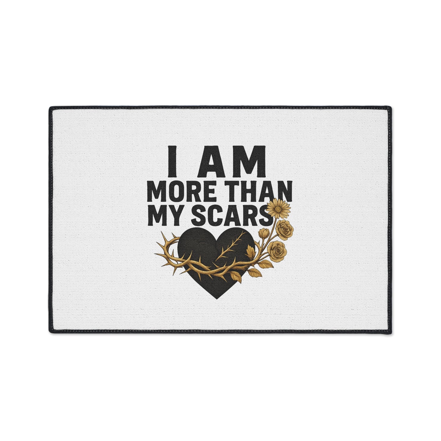 Heavy Duty Floor Mat with Inspirational Quote - 'I Am More Than My Scars' - Motivational Home Decor, Entryway Rug, Indoor Mat, [...]