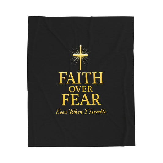 Faith Over Fear Plush Blanket - Cozy Throw for Comfort, Inspirational Home Decor, Encouraging Gift for Friends and Family, Faith-Based [...]