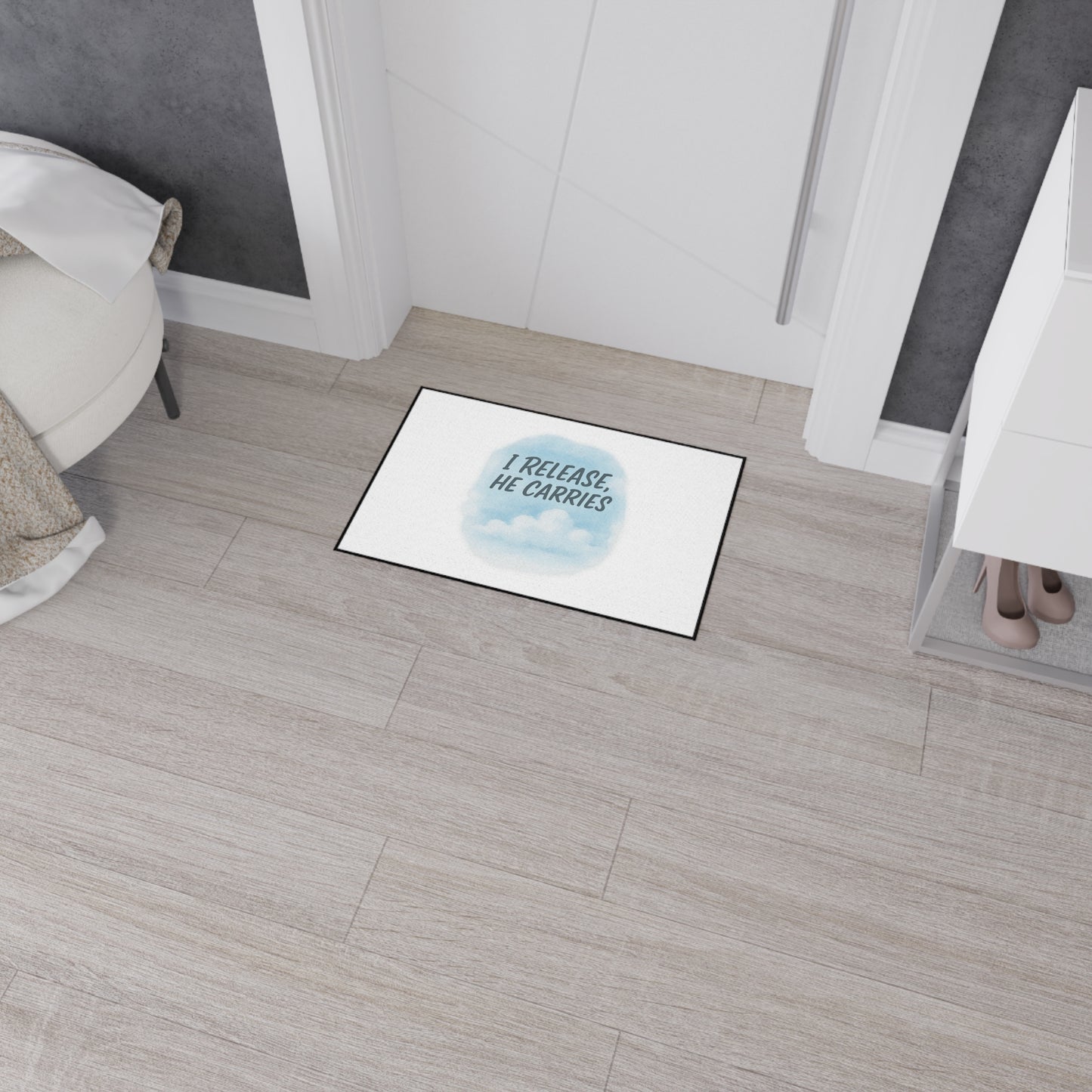 Inspirational Heavy Duty Floor Mat - 'I Release, He Carries' - Non-Slip Welcome Mat, Home Decor, Motivational Gift, Entryway Rug, [...]