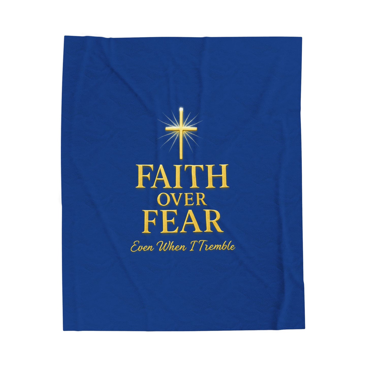 Faith Over Fear Velveteen Plush Blanket, Cozy Home Decor, Inspirational Throw, Religious Gift, Comfort Gift, Blankets for Living Room