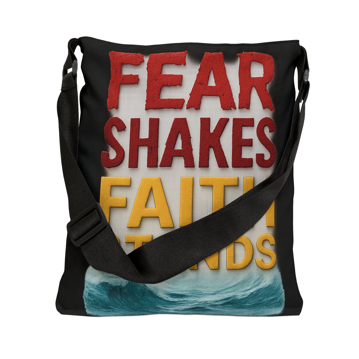 Inspirational Adjustable Tote Bag, Motivational Tote, Faith Stands Bag, Everyday Use, Gift for Her, Beach Bag