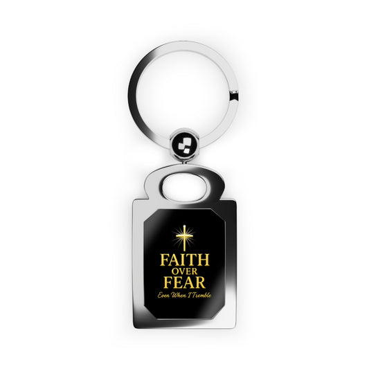 Faith Over Fear Keyring, Inspirational Keychain, Motivational Gift, Keepsake, Personalized Accessory