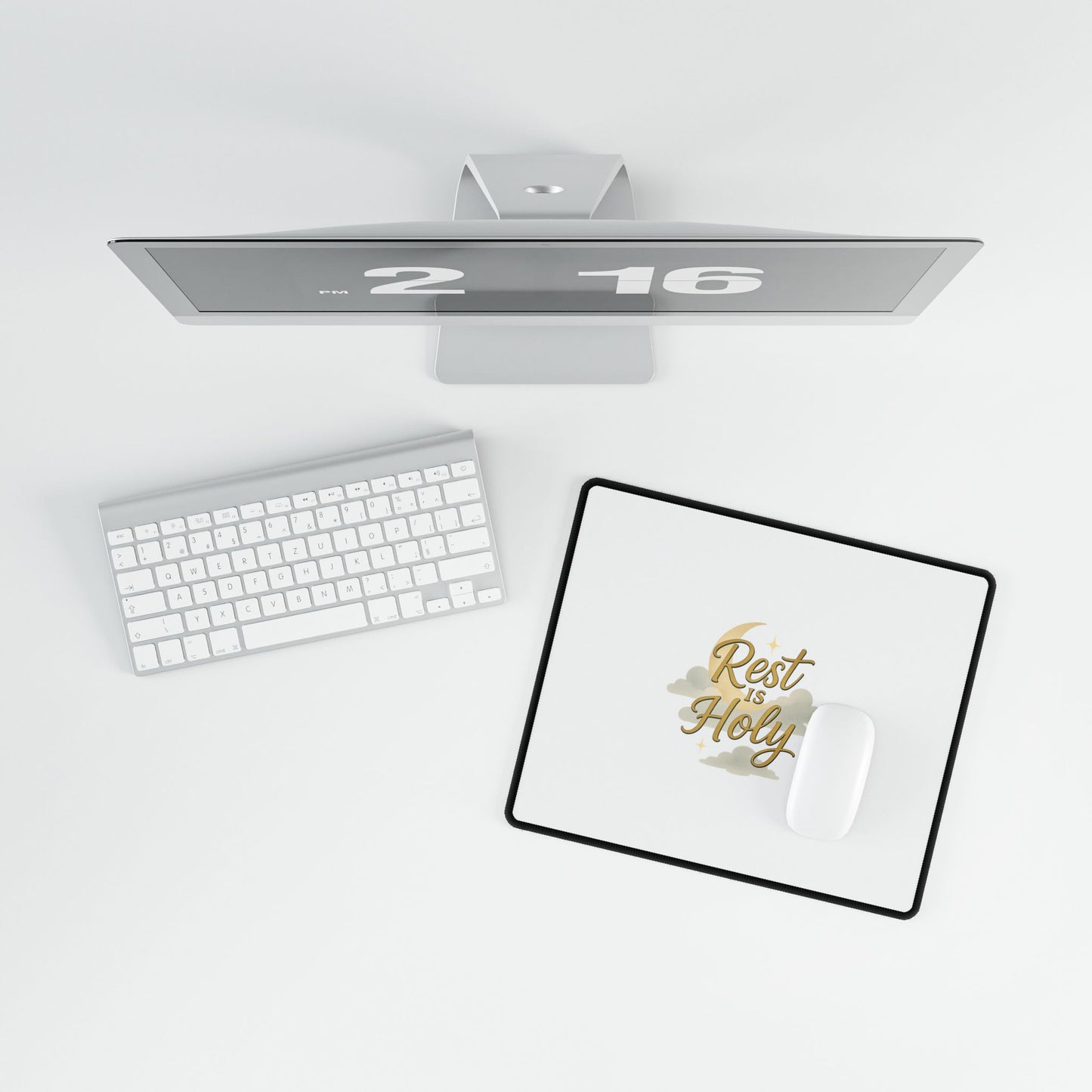 Rest is Holy Desk Mat, Inspirational Workspace Decor, Motivational Office Accessory, Perfect for Home Office, Gift for Students, [...]