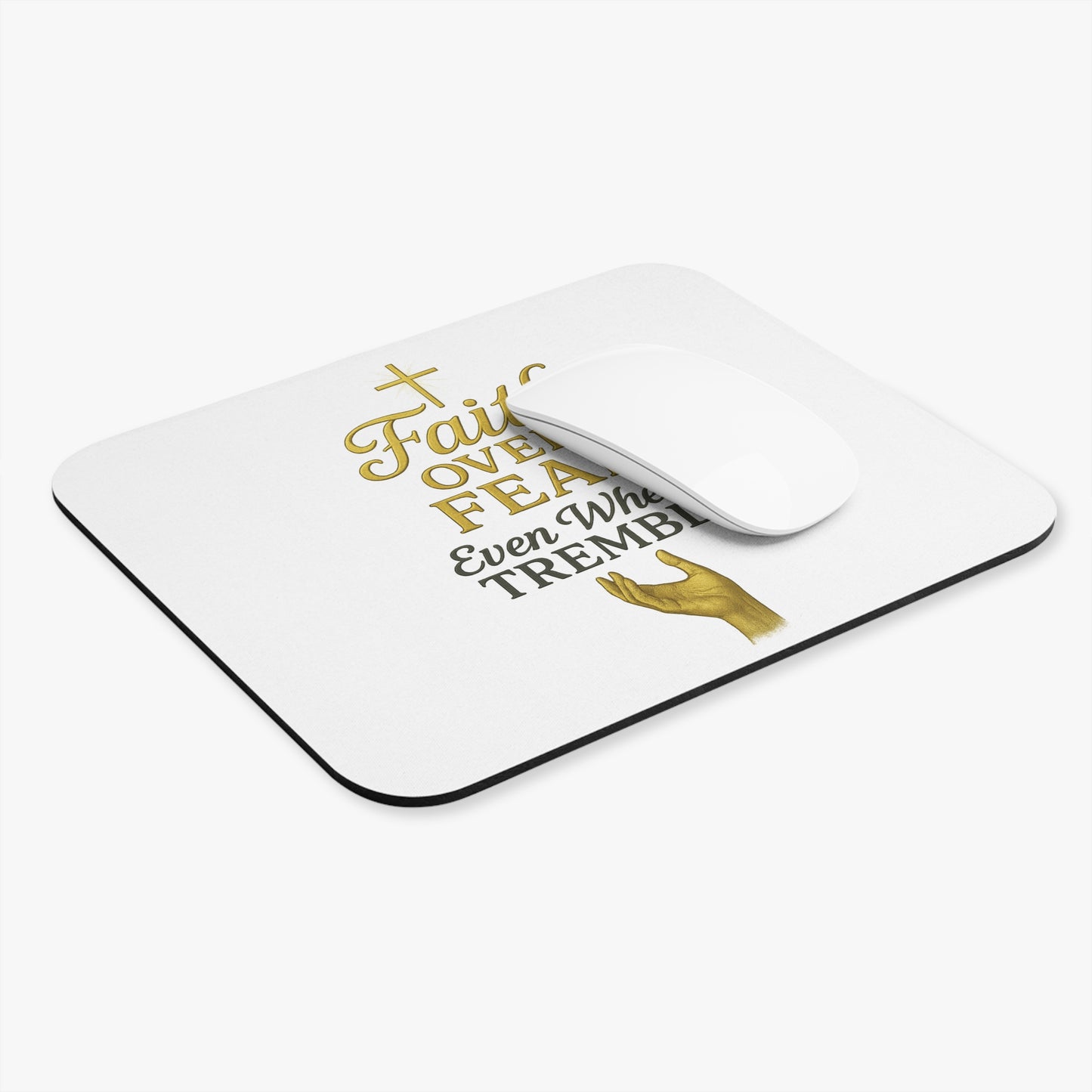 Faith Over Fear Mouse Pad - Inspirational Desk Accessory for Home Office, Motivational Gift, Christian Decor, Unique Study Supplies