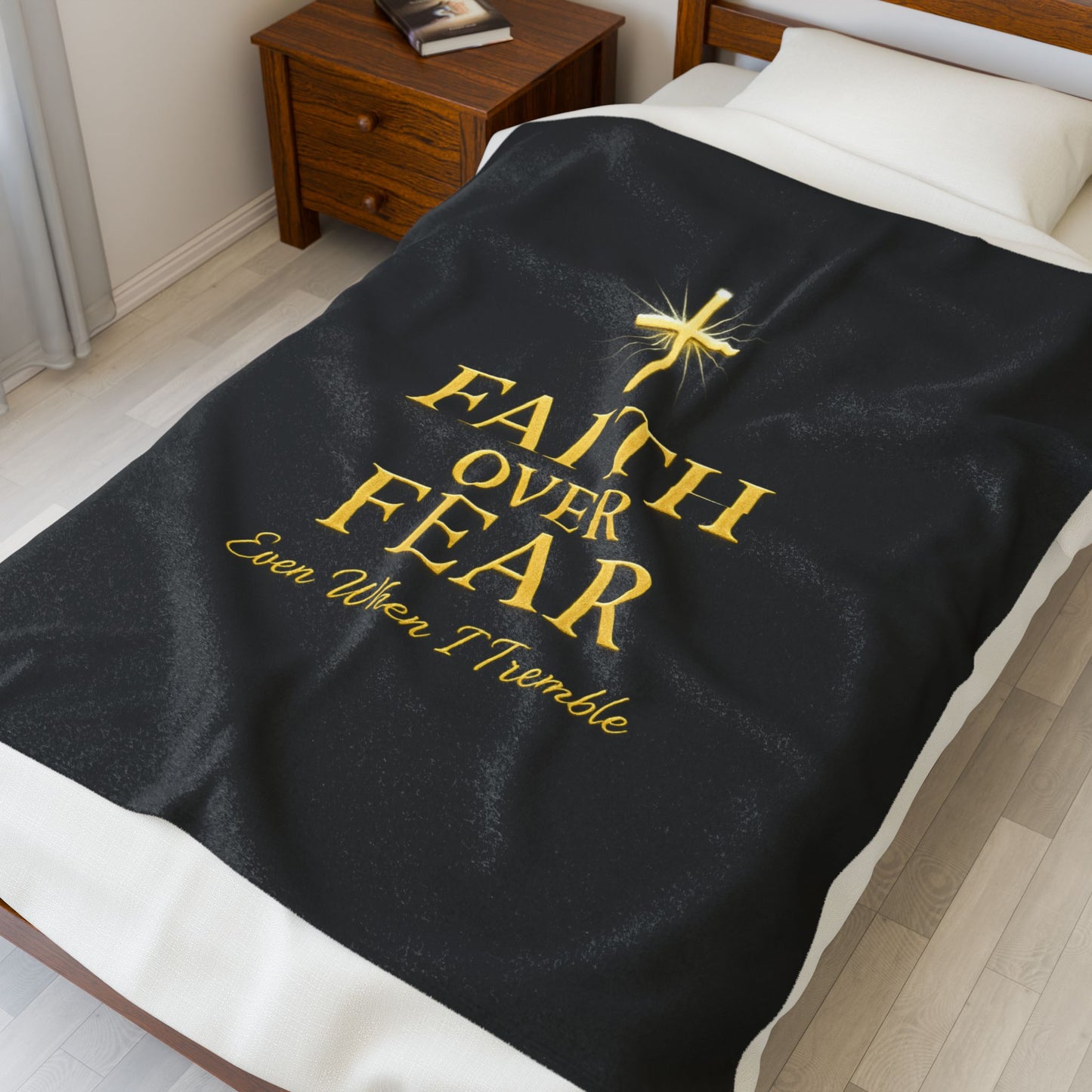Faith Over Fear Plush Blanket - Cozy Throw for Comfort, Inspirational Home Decor, Encouraging Gift for Friends and Family, Faith-Based [...]