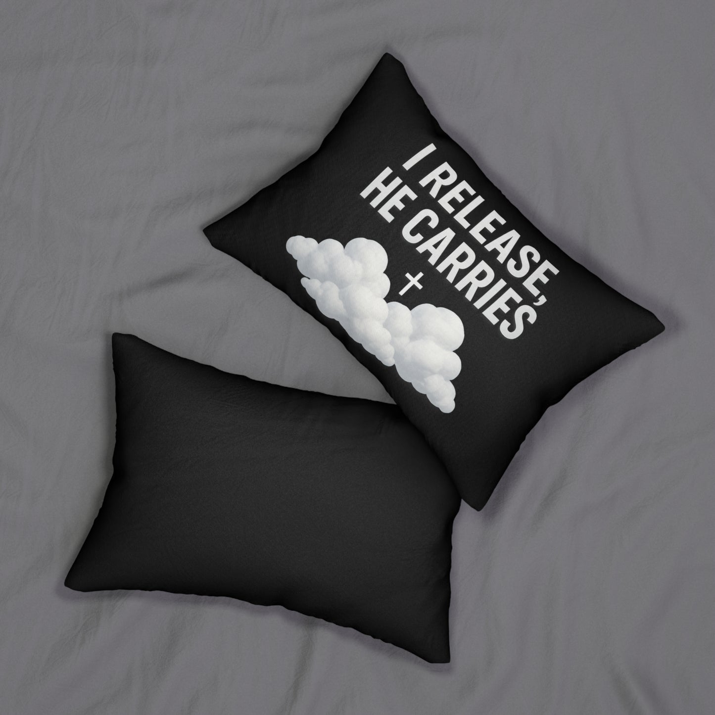 Spun Polyester Lumbar Pillow - "I Release, He Carries" Christian Home Decor, Inspirational Gift, Relaxation Pillow, Cozy Living Room [...]